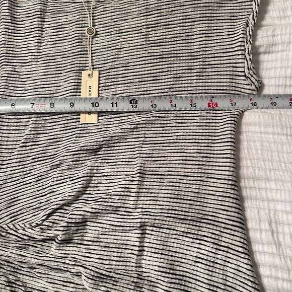 Max Studio Stripe Knit Cap Sleeve Asymmetrical Dress - NWT - Size L - Picture 10 of 11